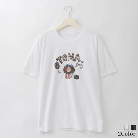 TOMA DOGアートプリントTシャツ

[22011535]natural mist