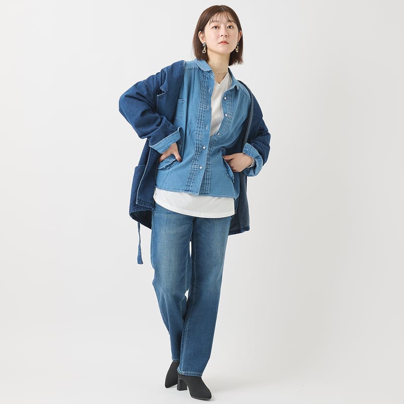 デニムロングジャケット[41414162]natural mist | natural mis