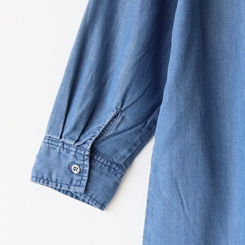 バンドカラーデニムシャツワンピース[33356265]＆Noel | natural mist