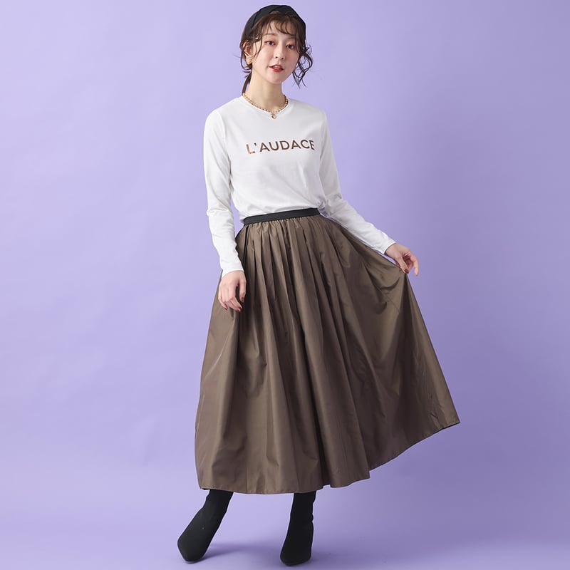 箔プリントロゴロングTシャツ[14951096]&Noel | natural mist Class