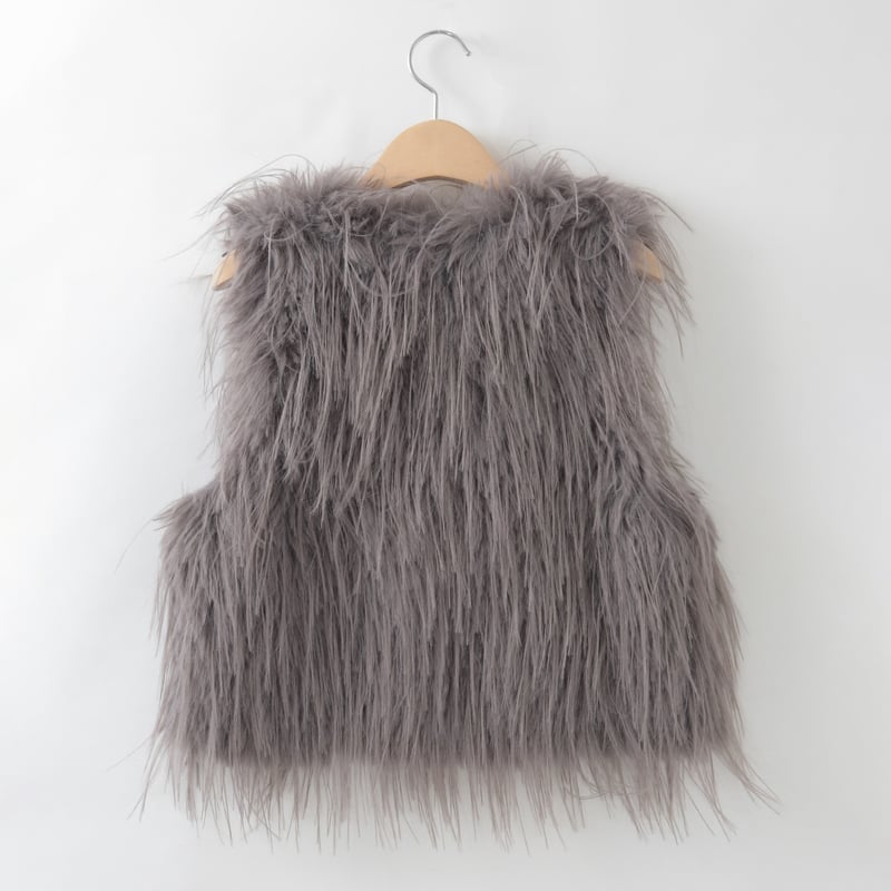 シャギーフェイクファーベスト [91112443]natural mist | natura