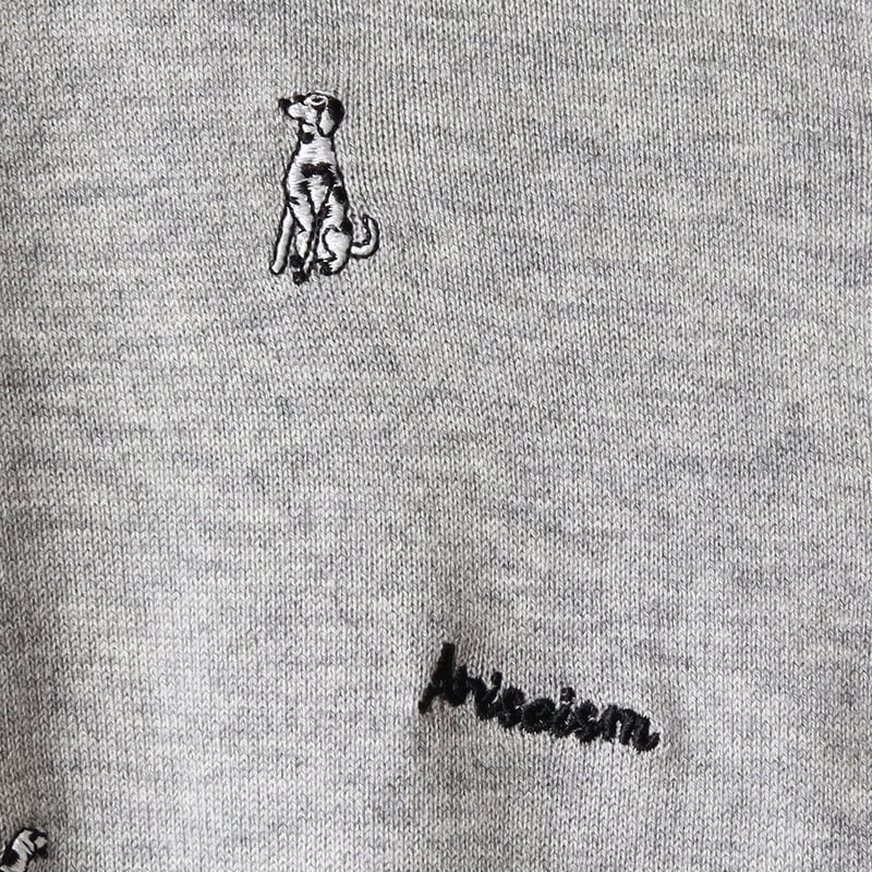 新品　フランシュリッペ　グレー　カーディガン　犬　刺繍　愛犬家　綿　ニット　薄手 2色展開】「Meridian」犬柄 カーディガン グレー - 古着屋