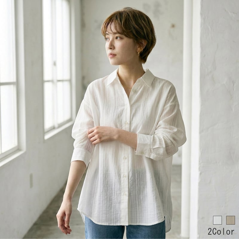 ストライプシアーシャツ[15843037]オンライン限定 | natural mist Class