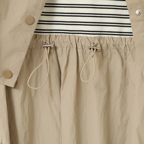 【洗える/セットアイテム】ショート丈ブラウス×ボーダー切り替えワンピース[61216190]natural mist