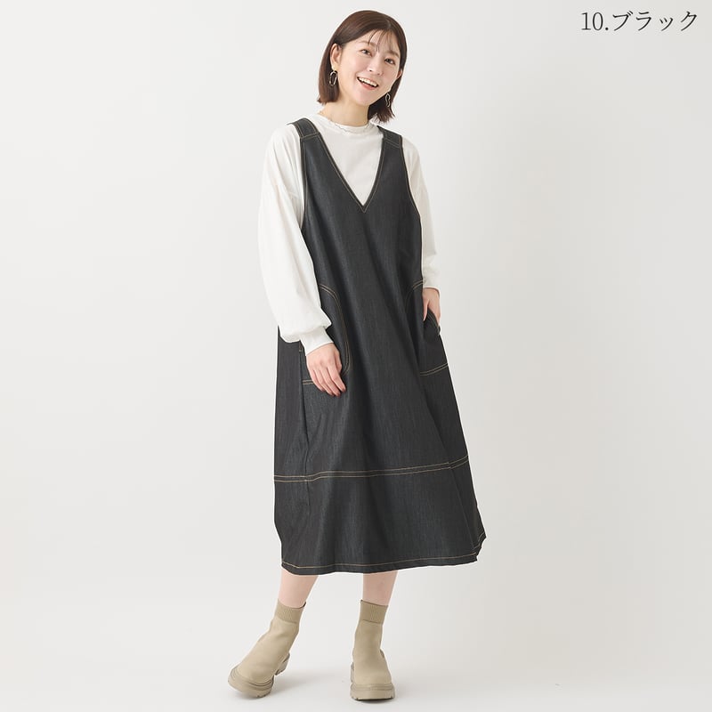 訳あり希少初期マルジェラデニムノースリーブVネックワンピース 訳あり