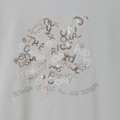 スパンコールアクセント刺繍Tシャツ[30111317]natural mist