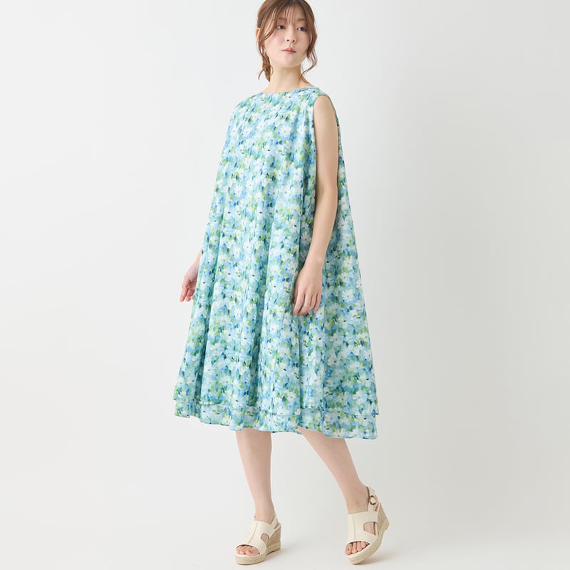 まあ☆新品！ふりふ ストライプ フラワープリント ノースリーブワンピース ef-1173508_s1.jpg