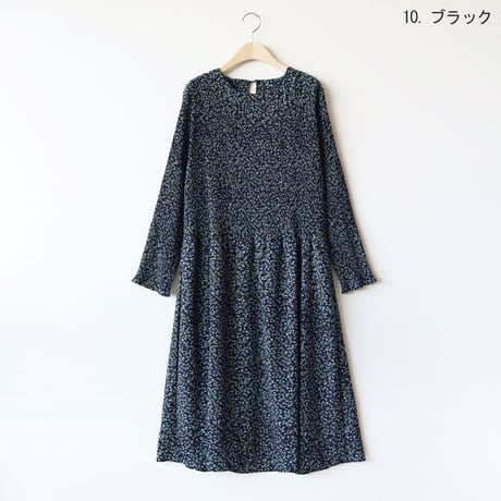 小花柄プリーツ切り替えワンピース[41416354]natural mist