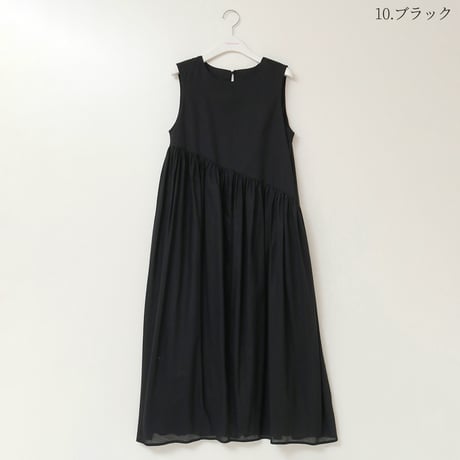 ギャザー切り替えノースリーブワンピース[70226201]capricious