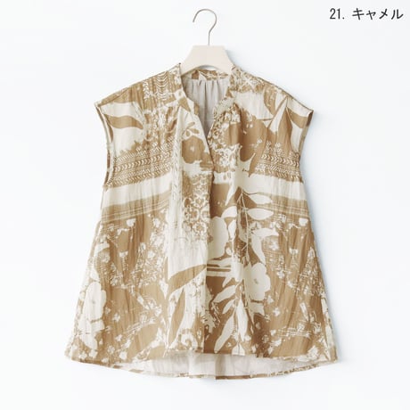 ボタニカルプリントスキッパーブラウス[31813719]naturalmist