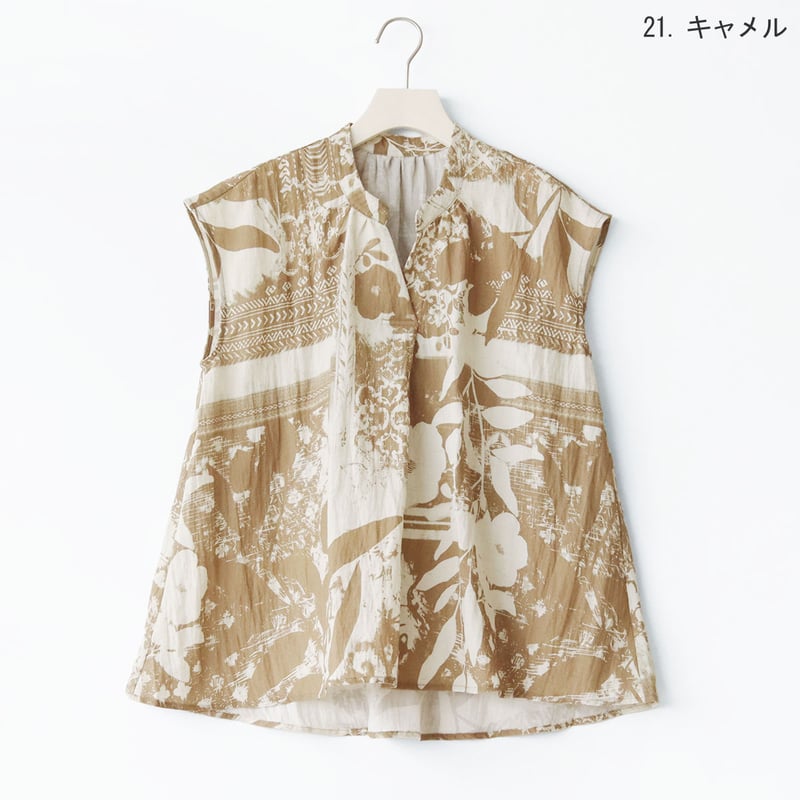 ブラッパニーズ様 ボタニカルプリントスキッパーブラウス[31813719]naturalmist | natur