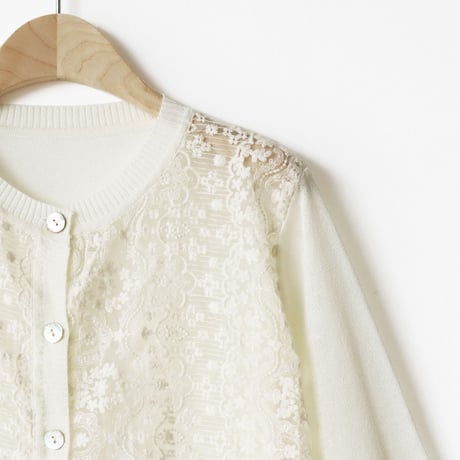 レース刺繍シアーカーディガン[41412386]natural mist