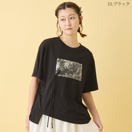 イレギュラーヘムコラージュTシャツ[22031143]vivid