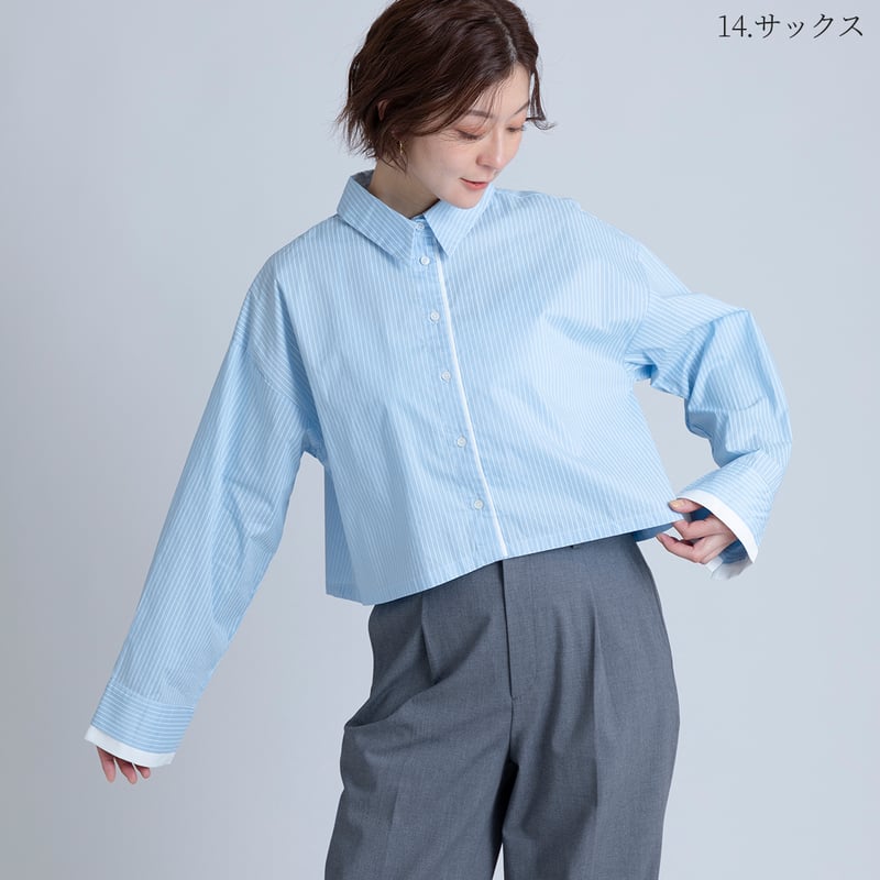 ストライプショートシャツ[15843026]オンライン限定 | natural mist Class