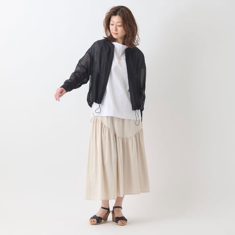 【洗える】メッシュ切り替えシアーブルゾン[41714287]natural mist