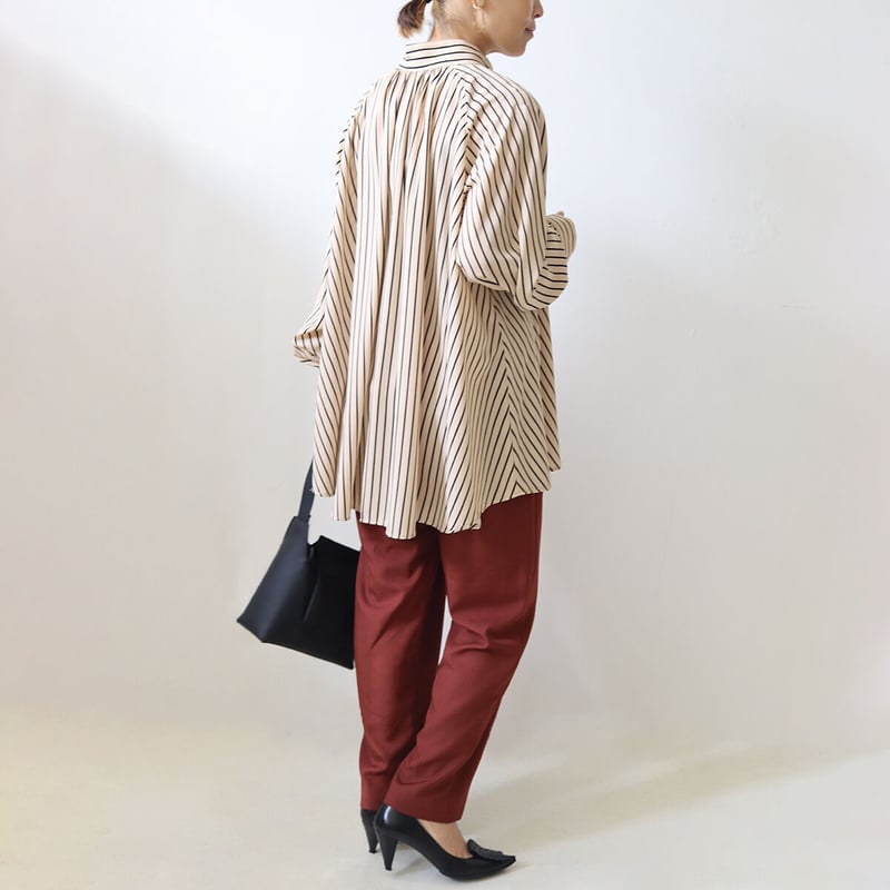 h.naoto GRAMM スタンドカラーブラウス ダブルスタンドカラーブラウス[6123662]natural mist | natural m