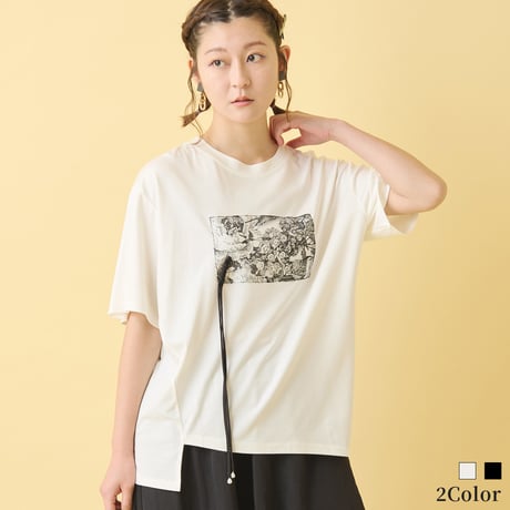 イレギュラーヘムコラージュTシャツ[22031143]vivid