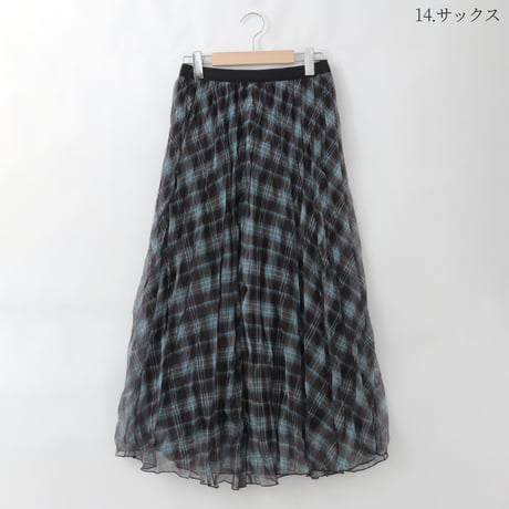 チェック柄チュールプリーツスカート

[14955273]&Noel