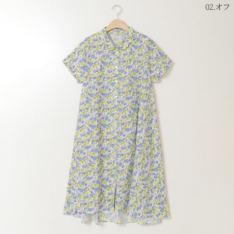 フラワープリントAラインワンピース[41416254]natural mist