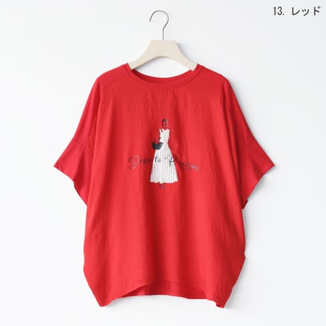 異素材MIXコラージュモチーフドルマンカットソー[30111578]natural mist