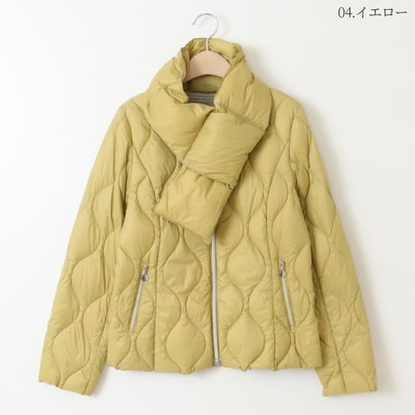 マフラー付きパファーノーカラージャケット[61714180]natural mist