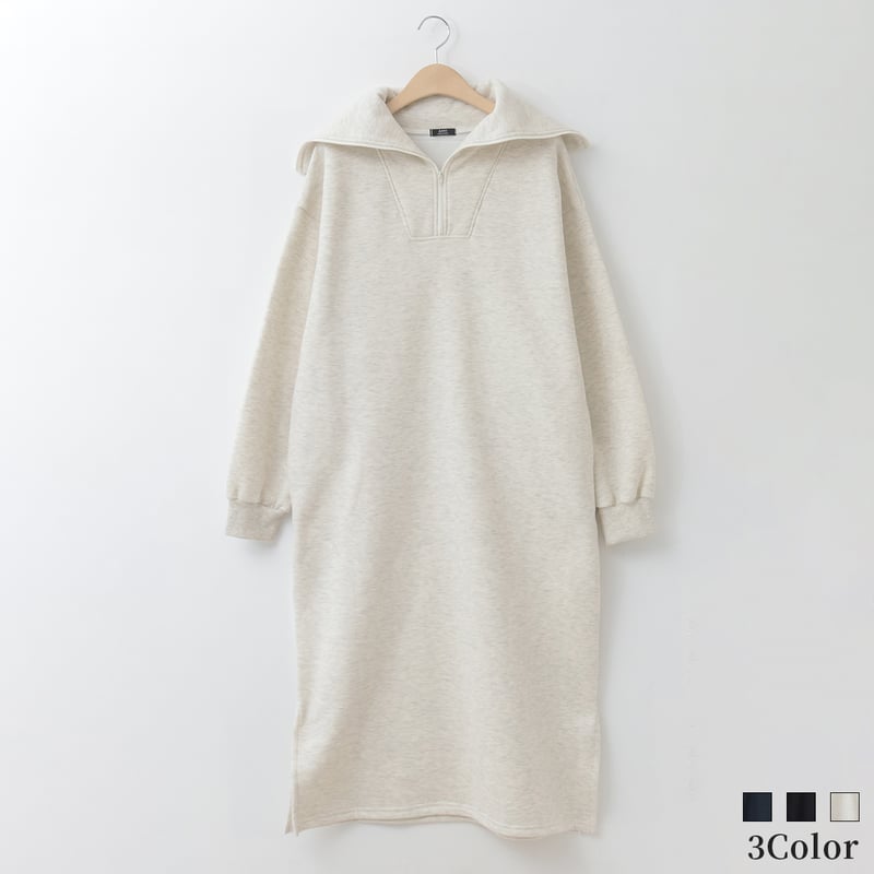 裏起毛ハーフジップワンピース[14946056]オンライン限定 | natural