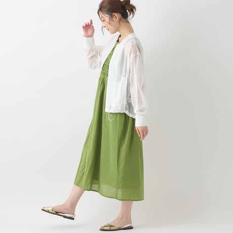 【洗える】メッシュ切り替えシアーブルゾン[41714287]natural mist