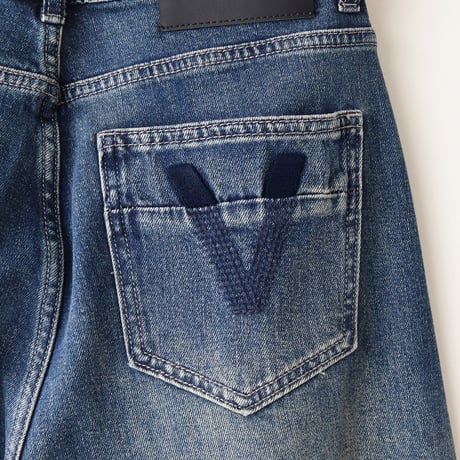 V刺繍アクセントデニムパンツ[22037160]vivid