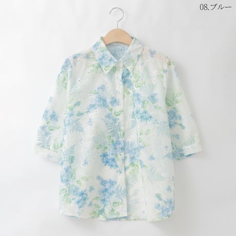 フラワープリントアイレット刺繍ブラウス

[30113697]natural mist