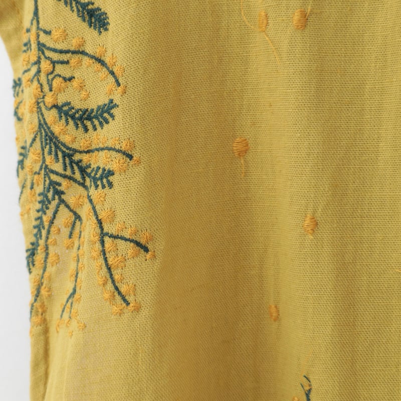 フラワー刺繍コットンリネンワンピース [61716365]natural mist | na