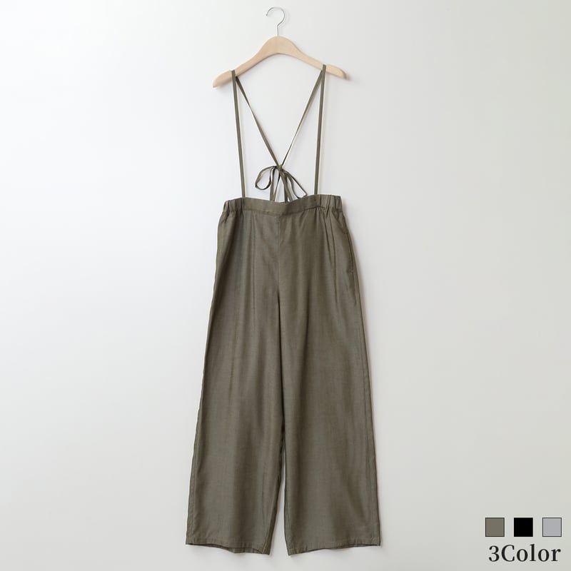 2WAY】サスペンダーリボン付きワイドパンツ[15617025]natural mist | 