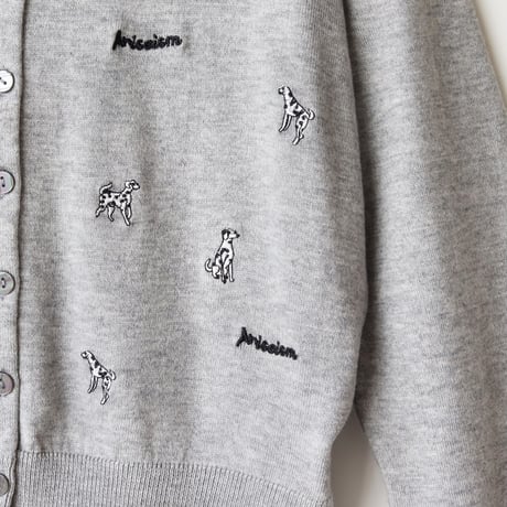 ドッグ刺繍ニットカーディガン[22032344]vivid