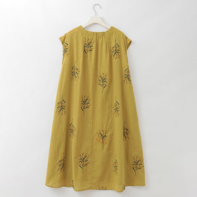 フラワー刺繍コットンリネンワンピース [61716365]natural mist | na