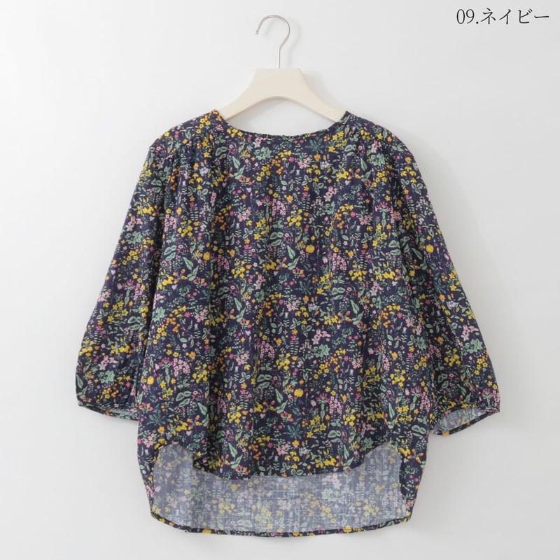小付き花柄ギャザーデザインブラウス[41413874]natural mist | natur