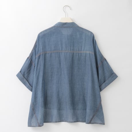 【洗える】デニムシアーオーバーシルエットブラウス

[71213792]natural mist