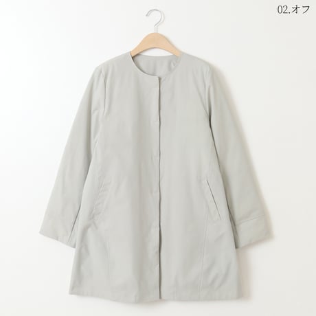 ノーカラースプリングコート[61714225]natural mist