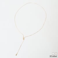 ドロップモチーフY字ネックレス[91918145]natural mist