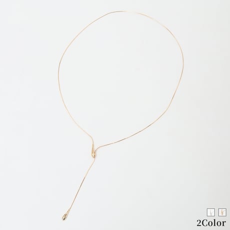 ドロップモチーフY字ネックレス[91918145]natural mist