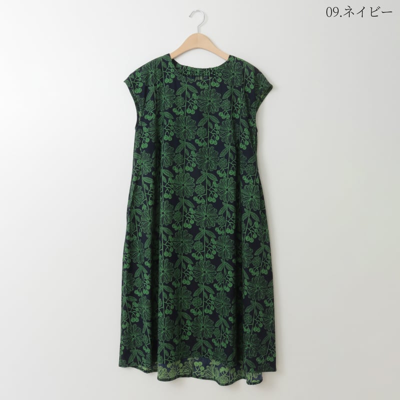 フラワープリントリネン混ワンピース [41716261]natural mist