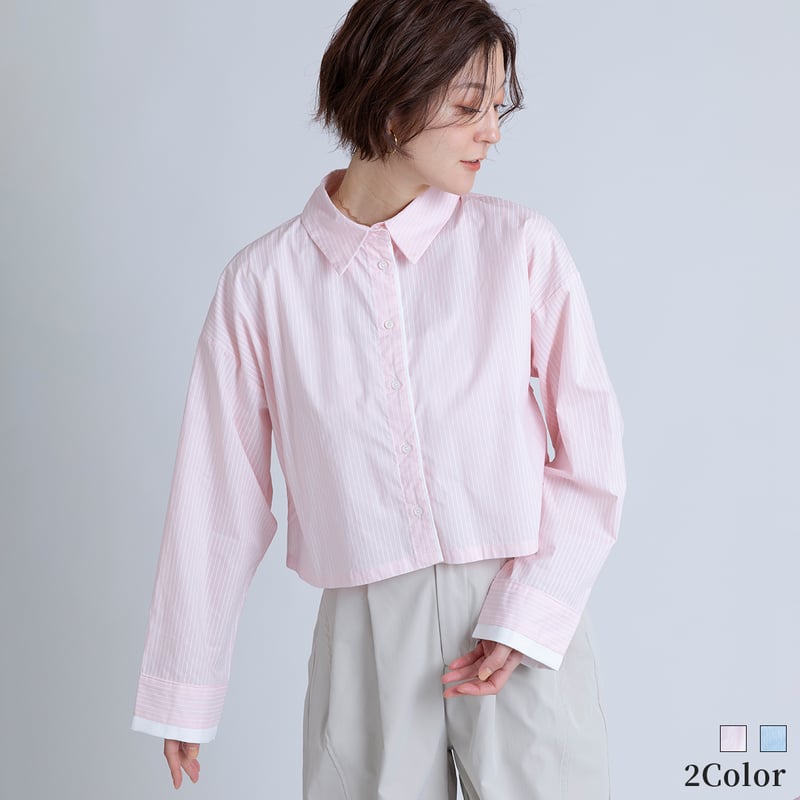 ストライプショートシャツ[15843026]オンライン限定 | natural mist Class