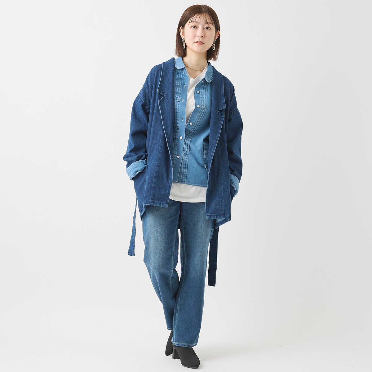 デニムロングジャケット[41414162]natural mist | natural mis