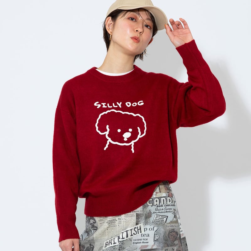 【美品】Song for the mute セーター コットン レッド ボルドー Adidas x Song For The Mute 'ADI006' プルオーバー | レッド