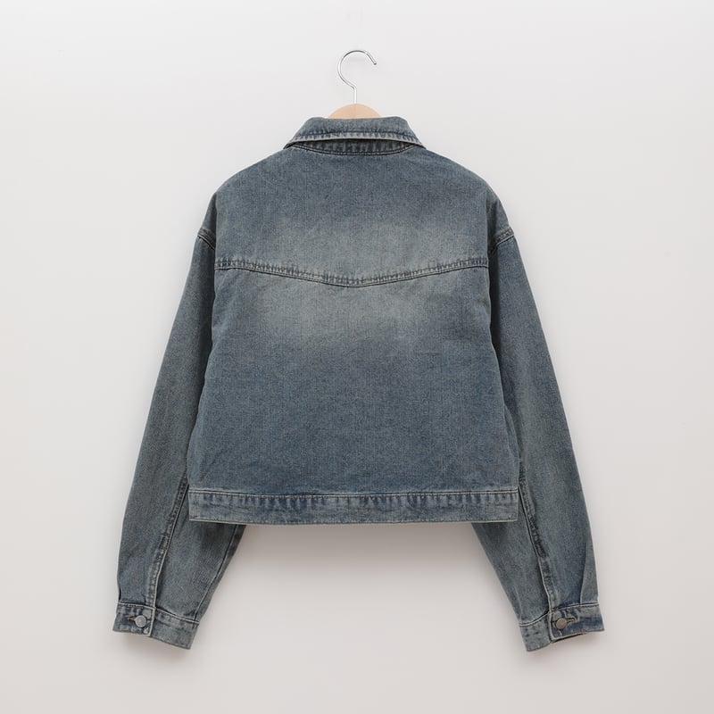 フロントジップデニムジャケット[22034229]vivid | natural mist C