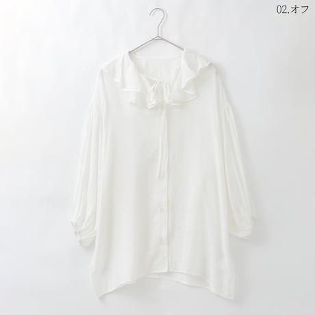 フリルカラーシアーシャツ[80643038]オンライン限定