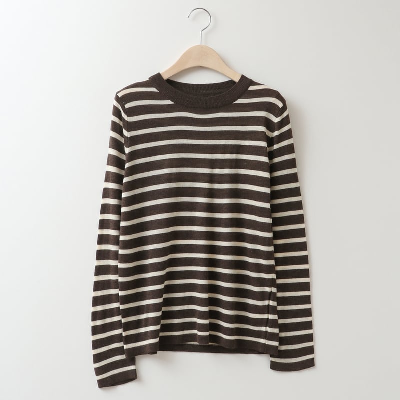 付け襟付き】ボーダーニットプルオーバー[22032144]vivid