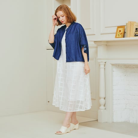 メッシュチェックAラインワンピース[62726161]capricious