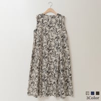 ボタニカルプリントAラインワンピース[61716219]natural mist