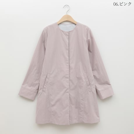 【洗える】ノーカラーライトアウターコート[41714262]natural mist