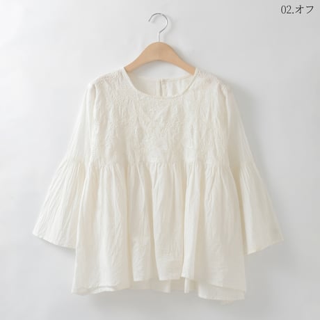 ステッチ刺繍コットンブラウス

[41713468]natural mist