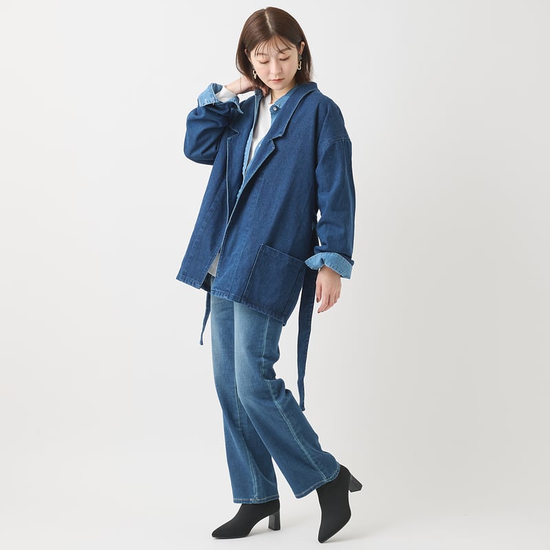 デニムロングジャケット[41414162]natural mist | natural mis